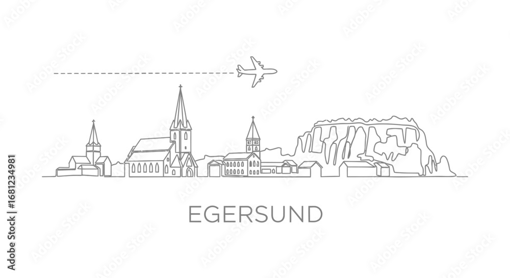 Fototapeta premium Egersund Norway Minimalist Skyline