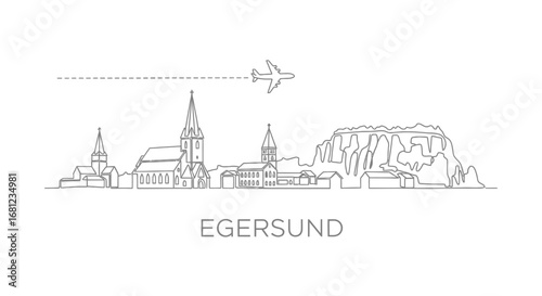 Egersund Norway Minimalist Skyline