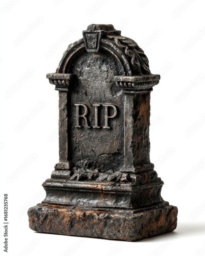 Obraz premium Tombstone with RIP inscription, symbolizing remembrance and loss.