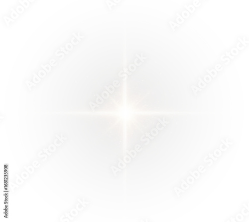 Golden light rays with glare, starbursts, and flashes on a transparent background PNG format ideal for sun, flash, or star effects.