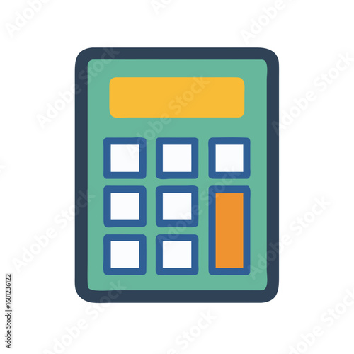Modern calculator icon symbolizing financial planning, accounting, and digital math solutions.