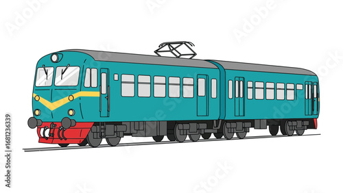 Rail Transit in Motion: An illustrated image of a sleek, modern train gliding along its tracks, evoking a sense of efficient transport and the thrill of travel. 