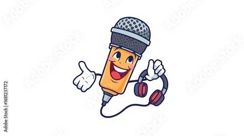  Retro Microphone Mascot