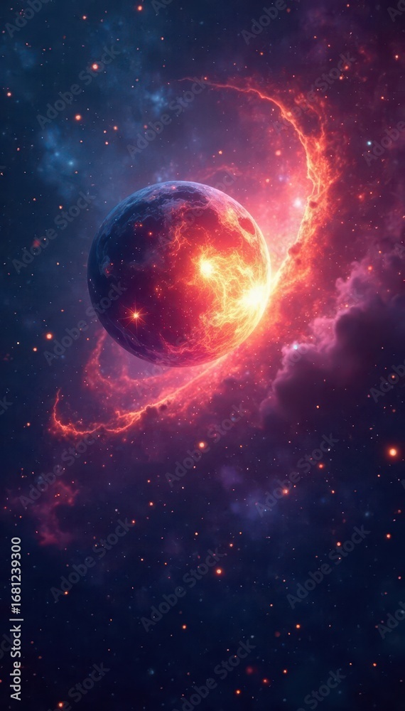 Obraz premium Intricate nebula formations, glowing gases, stellar birth, power, destruction, background