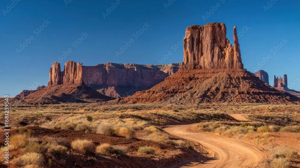Fototapeta premium Desert landscape with red rock formations