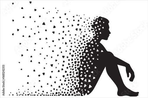 Suicide Silhouettes Icon Pack – Mental Health Awareness Design Set