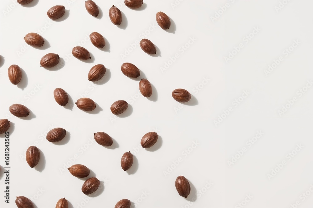 Fototapeta premium Several Jackfruit Seeds Displayed Against a White Backdrop