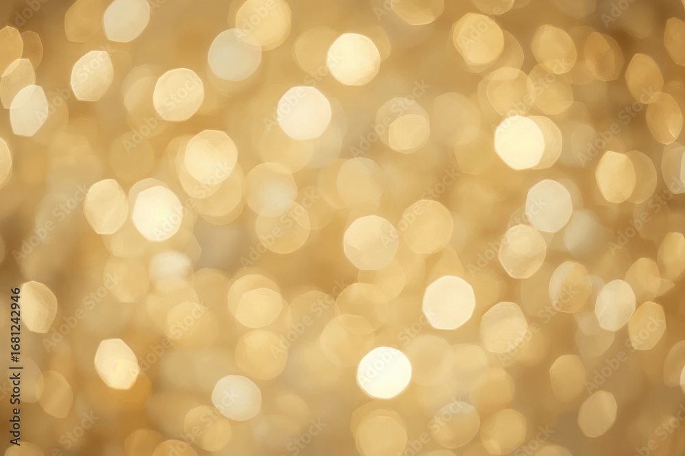 Obraz premium Gentle bokeh lights creating a dreamy glow on a golden abstract background