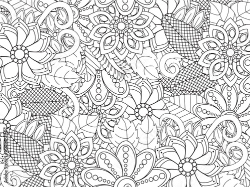 Flower coloring for relaxation for adults and kids and kdp 