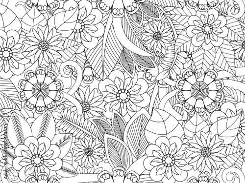 Flower coloring for relaxation for adults and kids and kdp 