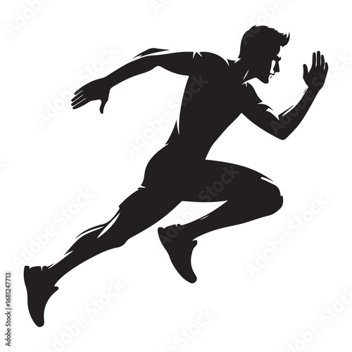 Dynamic man running silhouette