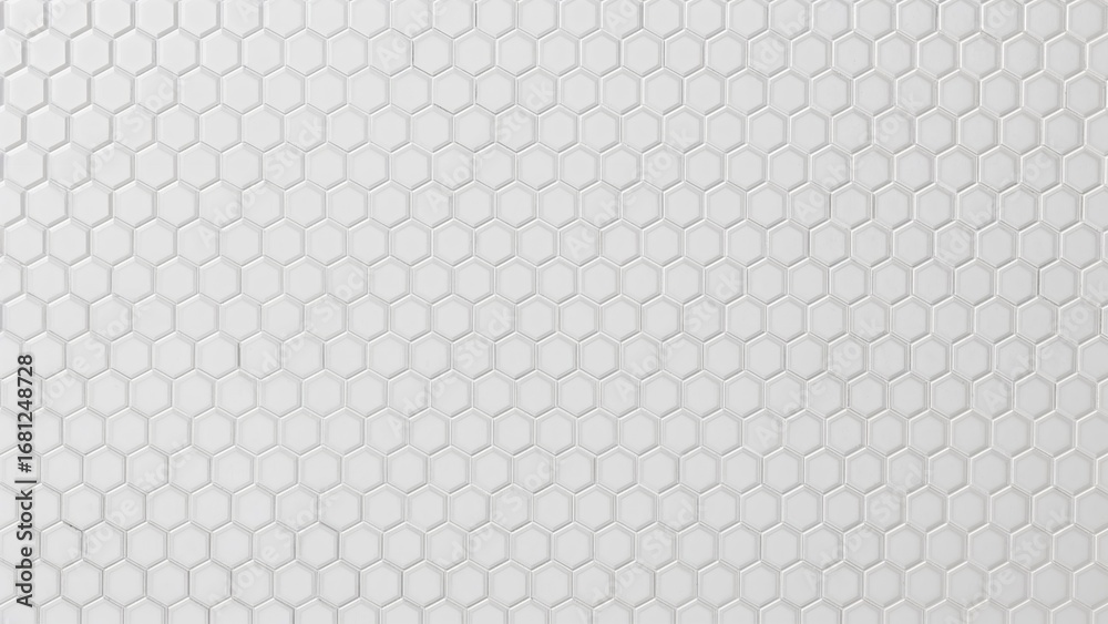 Fototapeta premium Hexagon pattern wall with a continuous white design