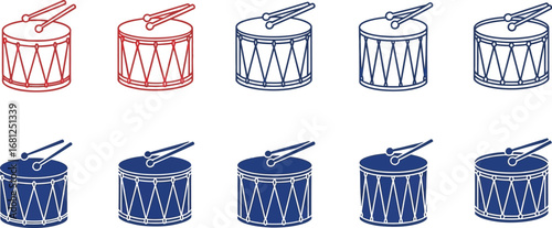 Isolated drum set musical instrument vector illustration art
