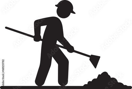 Road Construction Worker Stick Figure Pictogram Icons