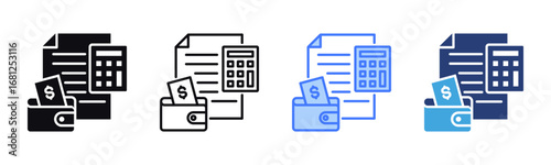 Expense Tracking icon sheet multiple style collection