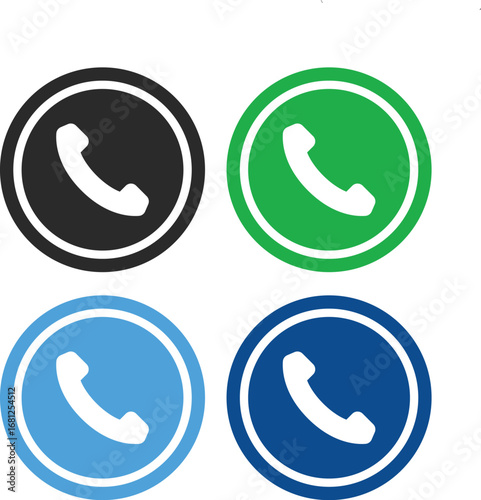 set of buttons with icons, Communication Telephone Symbols
