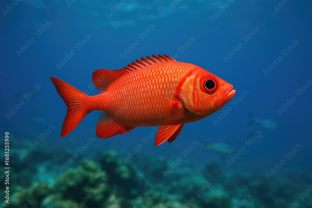 Fototapeta premium Scuba diving into colorful tropical fish habitats