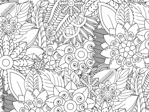 Coloring flowers and leaves for adults and kids 