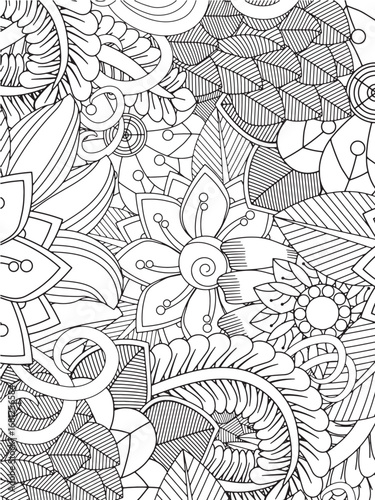 Coloring flowers and leaves for adults and kids 