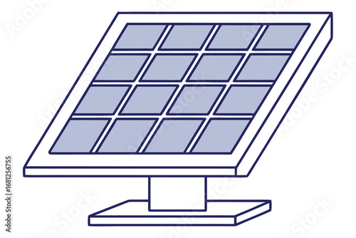 Simple Solar Panel Illustration on White Background renewable energy green energy