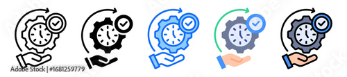 Time Management icon Multi Style Vector Illustration