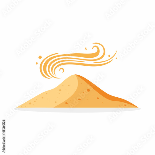 Cartoon Sand Pile With Wind