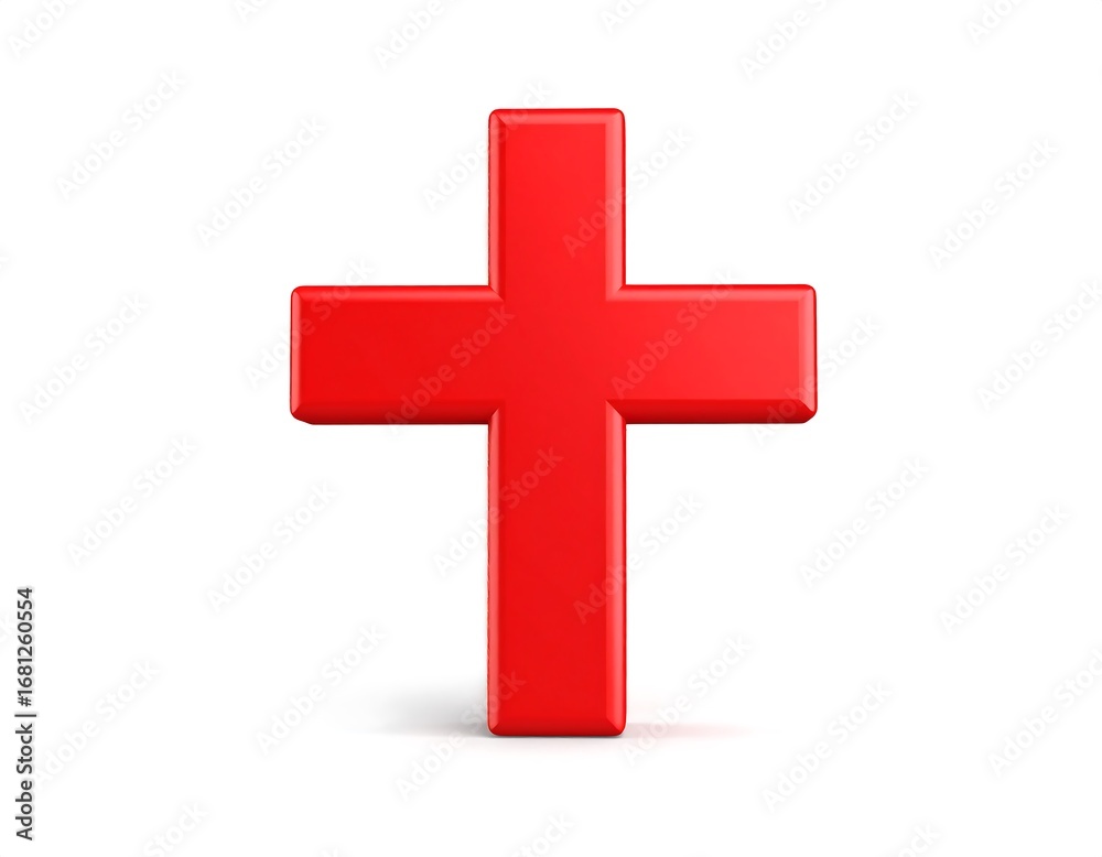 Fototapeta premium Red cross symbol on white background