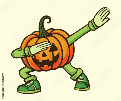 Halloween Pumpkin Dubbing dance illustration design