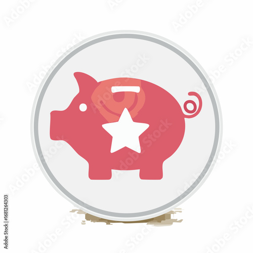 Save smart with this charming piggy bank icon, ideal for financial literacy, banking promotions, or personal finance blogs, a playful emblem of saving and growing wealth