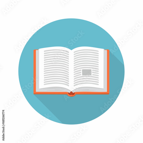 Open book icon with inviting pages, perfect for education, literature, or storytelling projects, inspiring curiosity and a love of reading, originally a scalable vector graphic