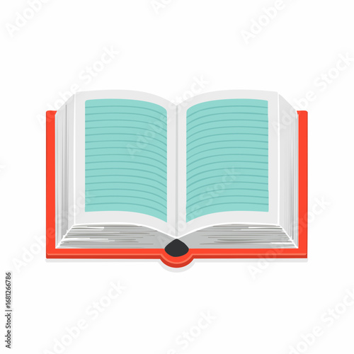 Open book with blank pages ready for your text or creative design, perfect for education, storytelling, or promotional materials, originally a scalable vector graphic