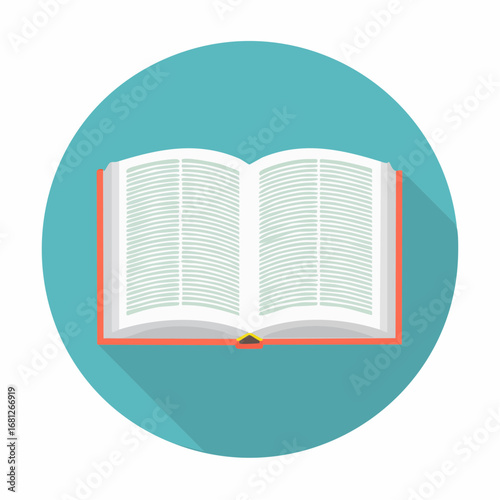 Open book with crisp pages, perfect for education and literature promotions, inviting readers to embark on a journey of knowledge and imagination, a vector derived graphic
