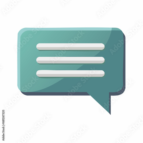 Engaging teal speech bubble icon with a modern design, perfect for website buttons, UI elements, and social media messaging platforms to enhance digital communication effectively