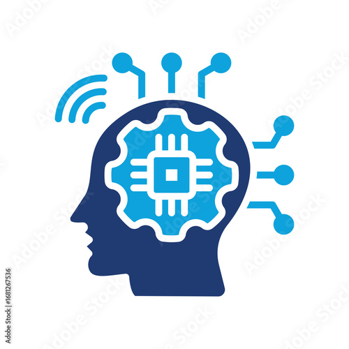 Machine Learning glyph color icon