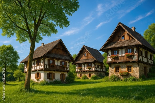 Wallpaper Mural Old-fashioned village dwellings showcasing cultural heritage Torontodigital.ca