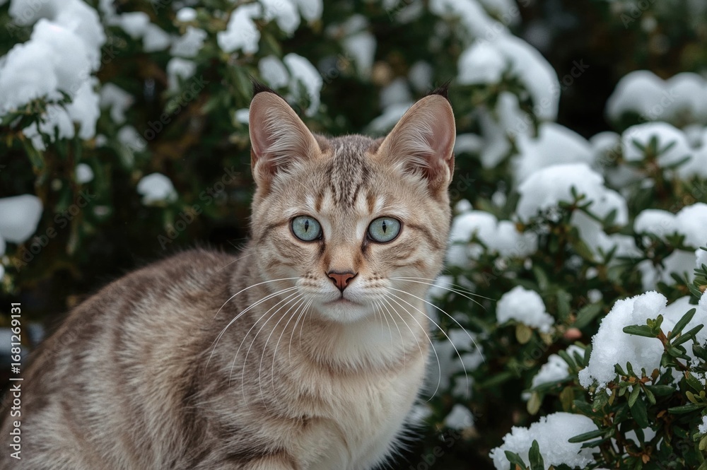 Blue-eyed Lynx Point Bengal Feline with Silver Markings Blue-eyed Lynx Point Bengal Feline with Silver Markings