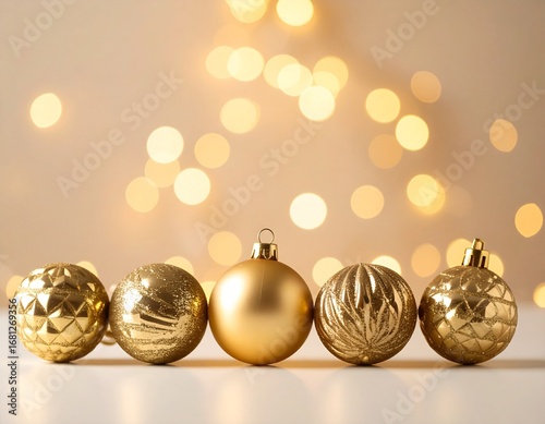 golden christmas balls