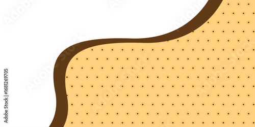 Background texture biscuit brown. Geometric abstract shapes. Circle chocolate cream.  Cookie coffee and latte