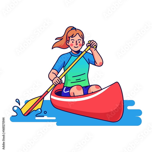 Kayaking Adventure: A determined individual paddles a kayak through the water, engaging in a watersport activity, embodying the spirit of exploration and freedom.