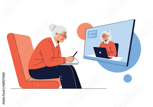 Online therapy sessions for senior citizens enhancing mental wellness and connection