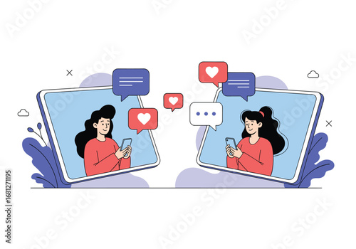 Online communication and social interaction through digital devices for modern life