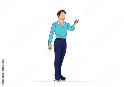 Professional figure skater performs elegant routine on ice with graceful moves