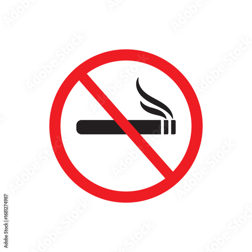 No smoking sign vector icon. No smoking icon symbol for restaurant, room, public places. 