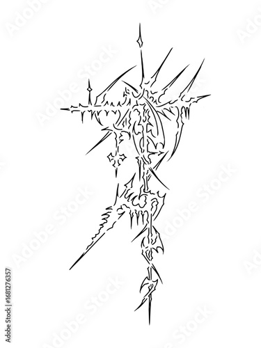 cybersigilism tattoo design for body