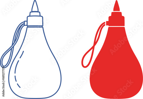 Ketchup bottle vector illustration condiment sauce container red