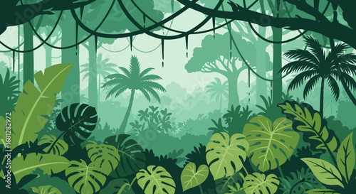 Forest Vector Background Collection with Nature Landscapes