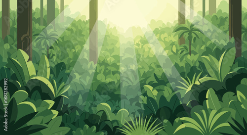 Forest Vector Background Collection with Nature Landscapes