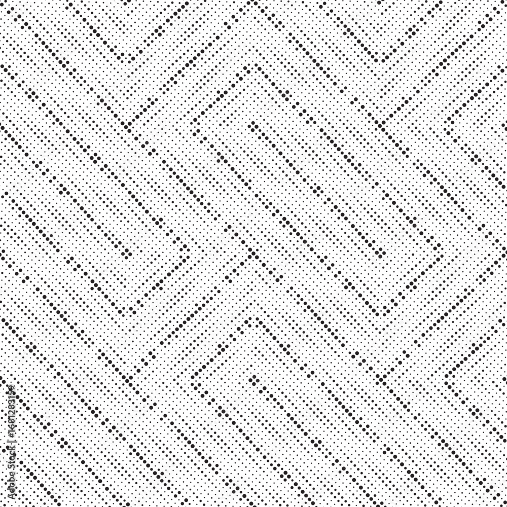 Obraz premium Halftone vector background. Monochrome halftone pattern. Abstract geometric dots background. Pop Art comic gradient black white texture. Design for presentation banner, poster, flyer, business card.