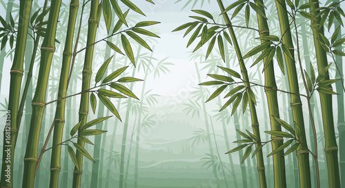 Forest Vector Background Collection with Nature Landscapes