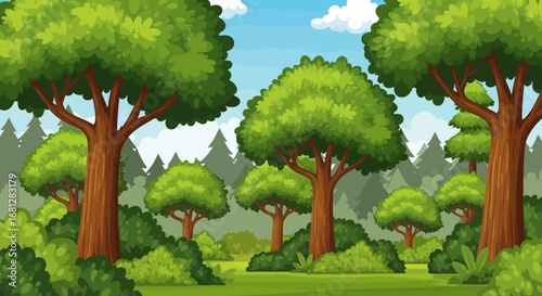 Forest Vector Background Collection with Nature Landscapes